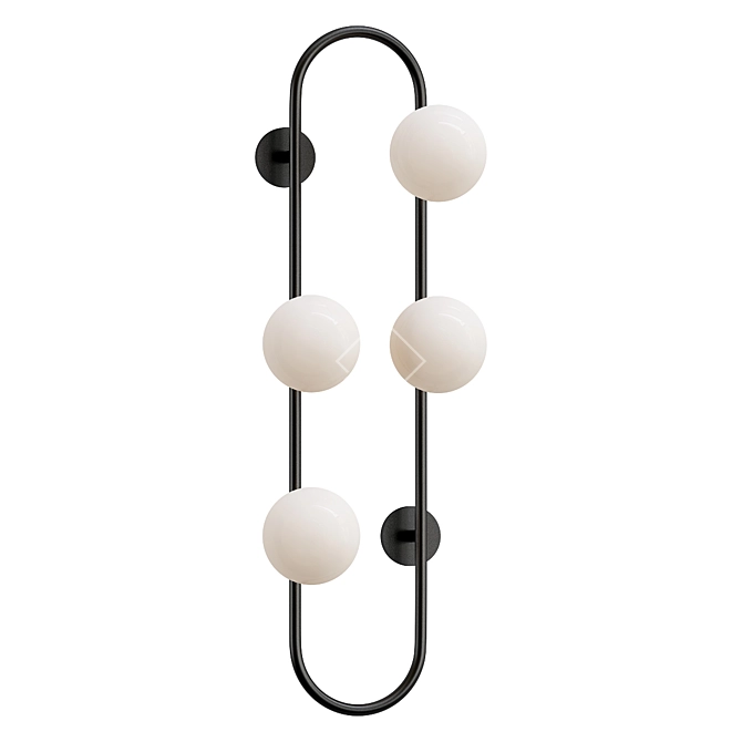 Modern Black Hoop Wall Lamp 3D model image 1