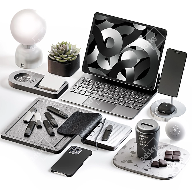 Modern Workplace Essentials Kit 3D model image 8