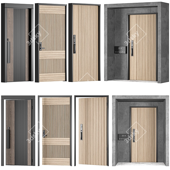 Modern Interior Door Collection 05 3D model image 1