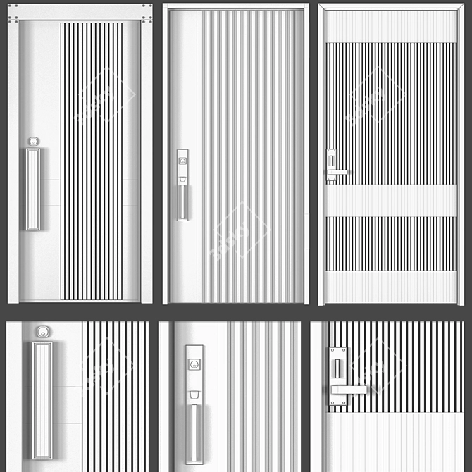 Modern Interior Door Collection 05 3D model image 7