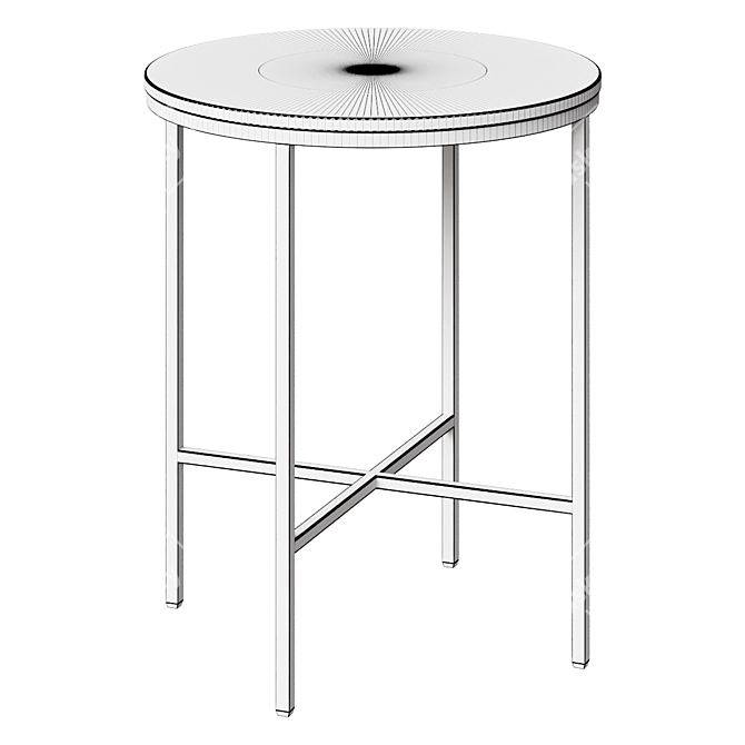 Gray Gold Marble End Table 3D model image 2