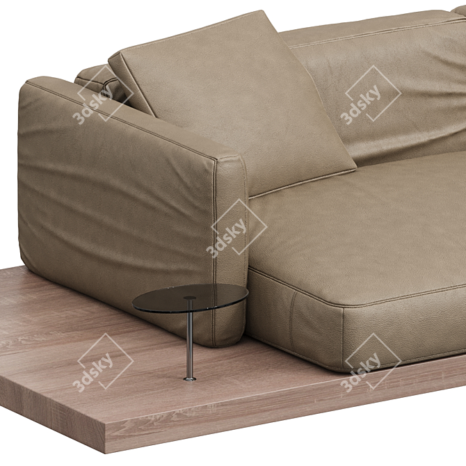 Modern Elegance Leather Sofa 3D model image 2