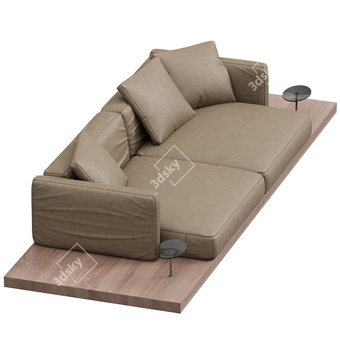 Modern Elegance Leather Sofa 3D model image 3