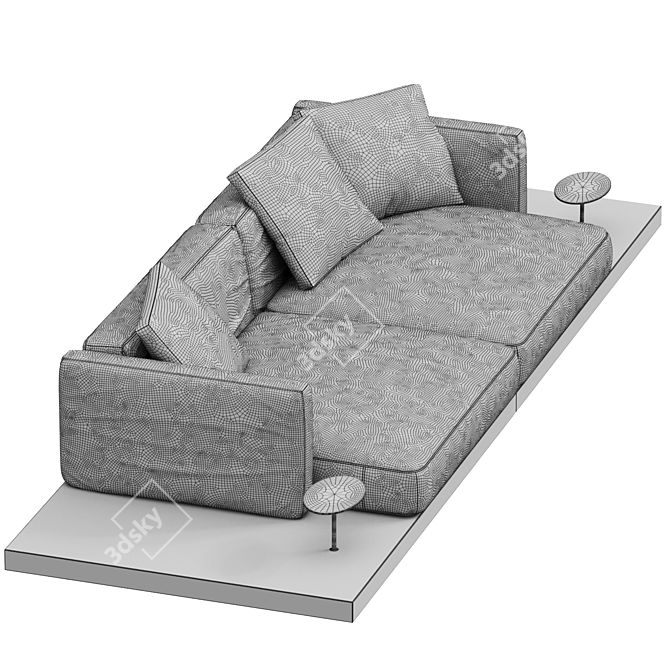 Modern Elegance Leather Sofa 3D model image 4