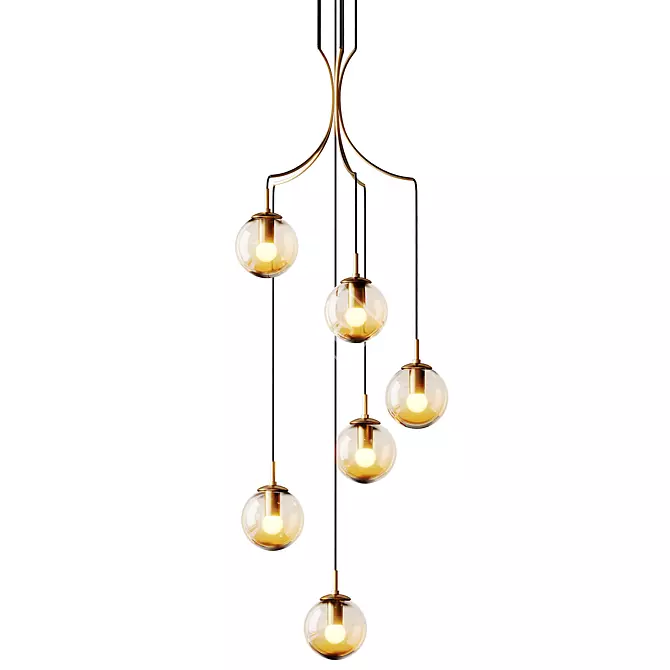 Postmodern Cognac Glass Pendant Light 3D model image 3