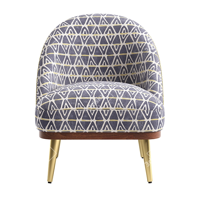 Eclectic Chic Upholstered Chair 3D model image 2