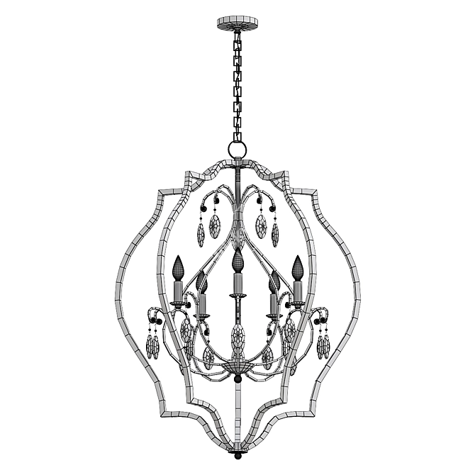 Clara Wide Black Chandelier 3D model image 2