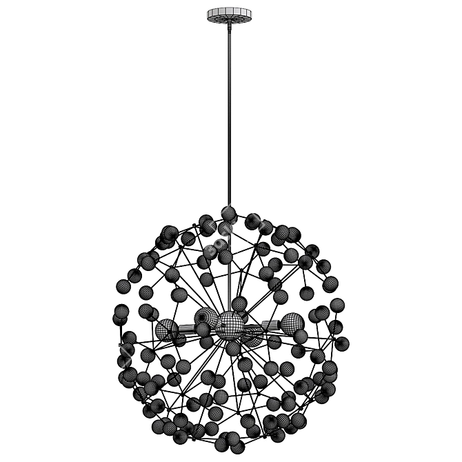 Floral Burst Chandelier: 3Ds Max Model 3D model image 2