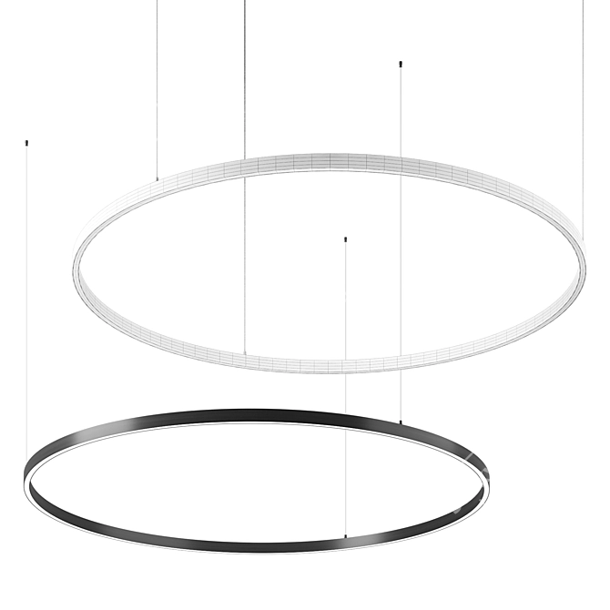 Contemporary Circular Pendant Light 3D model image 2