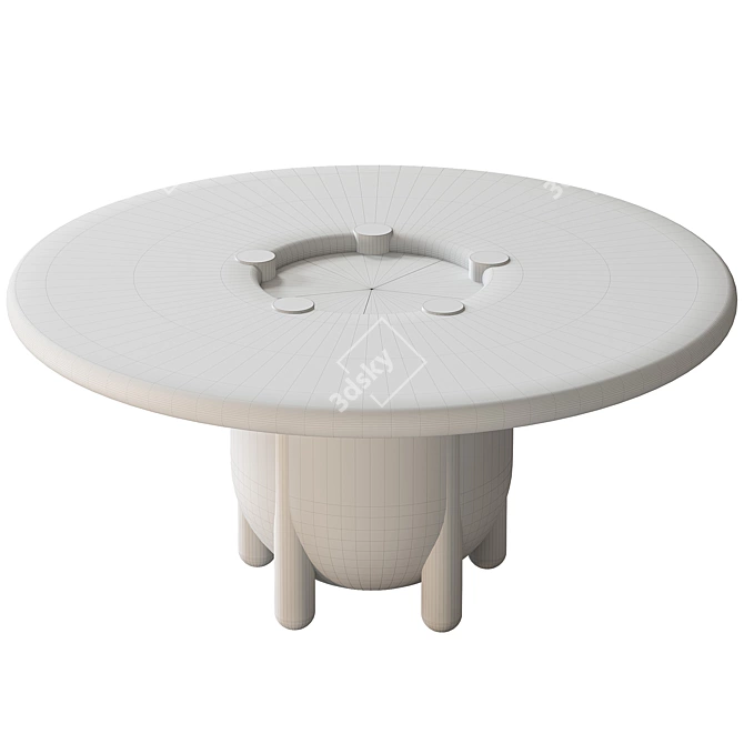 Nova Travertine High Table Ensemble 3D model image 3