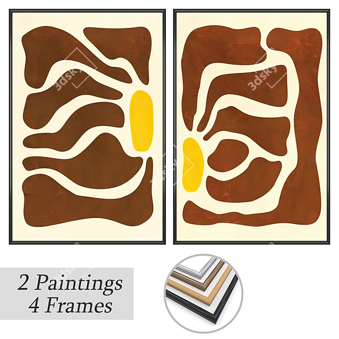 2-Piece Art Set with Frame Options 3D model image 1