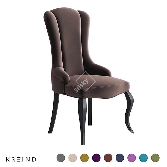 Velvet Flower Collection Chair 3D model image 1