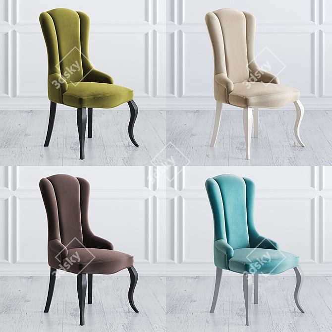 Velvet Flower Collection Chair 3D model image 4