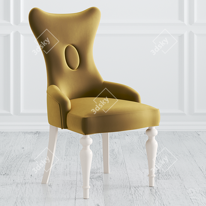 Floral Collection Microvelvet Wood Table 3D model image 2