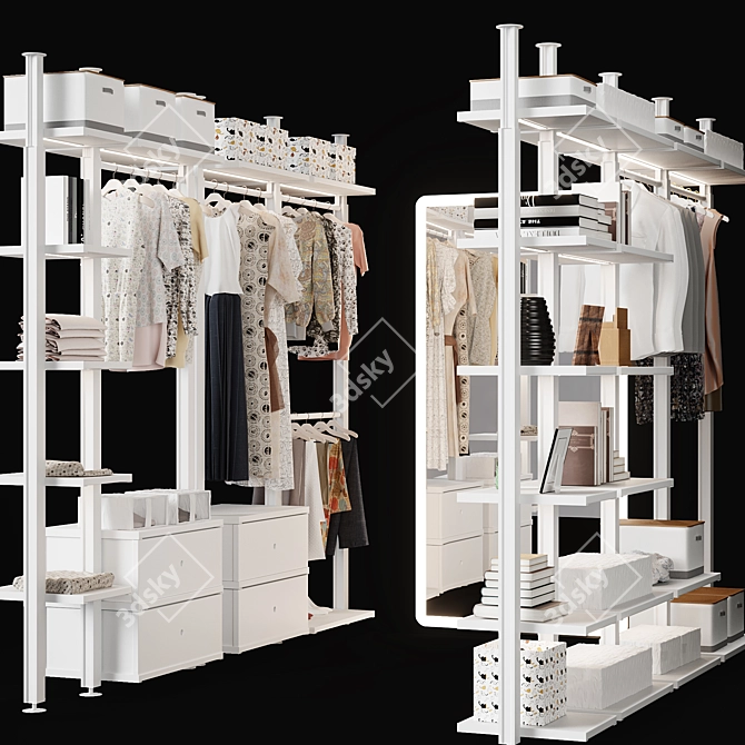 Modular Wardrobe with Dual Render Support 3D model image 2