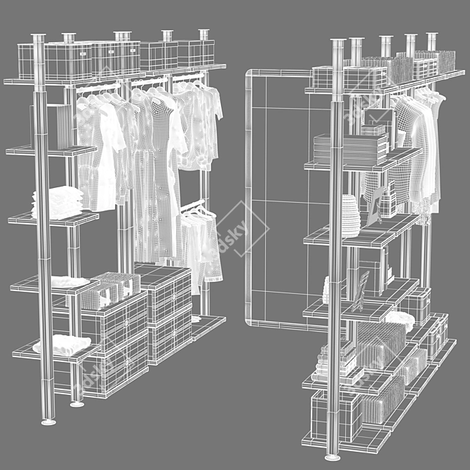 Modular Wardrobe with Dual Render Support 3D model image 4