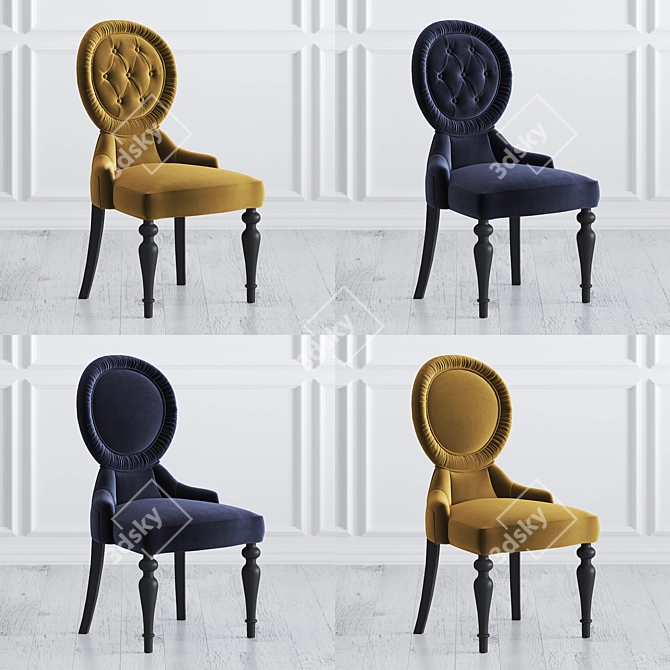 Velvet Dining Chair C08 3D model image 4