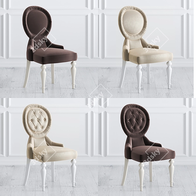 Velvet Dining Chair C08 3D model image 5