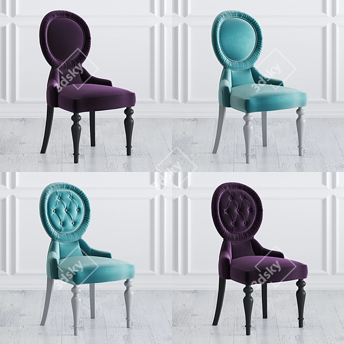 Velvet Dining Chair C08 3D model image 6