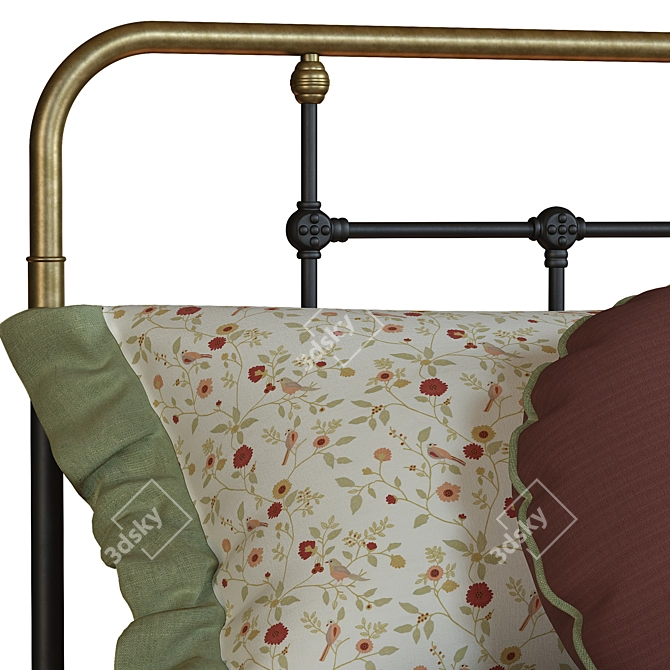 Metallic Asper Bed Frame, T140 3D model image 2