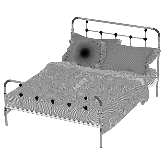 Metallic Asper Bed Frame, T140 3D model image 5