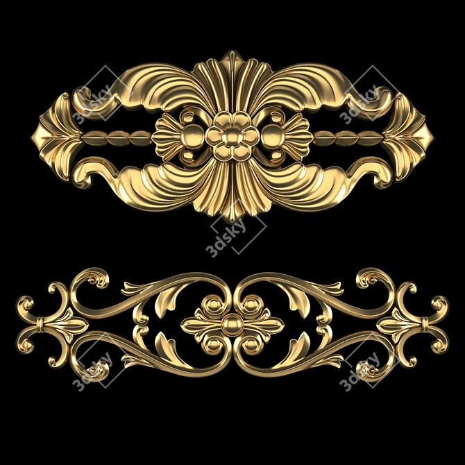 Golden Ornamental Design 2016 3D model image 1