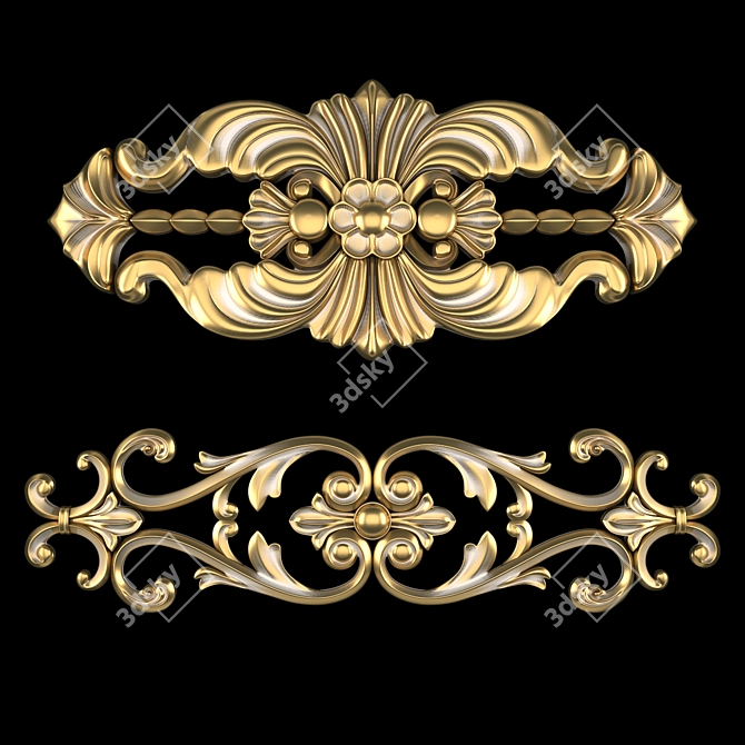 Golden Ornamental Design 2016 3D model image 2