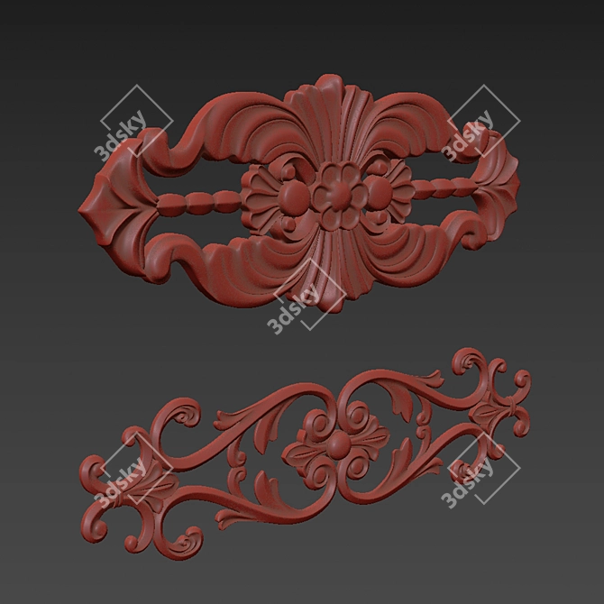 Golden Ornamental Design 2016 3D model image 6