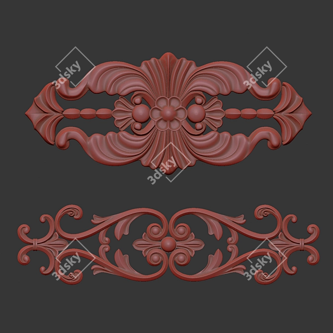 Golden Ornamental Design 2016 3D model image 7