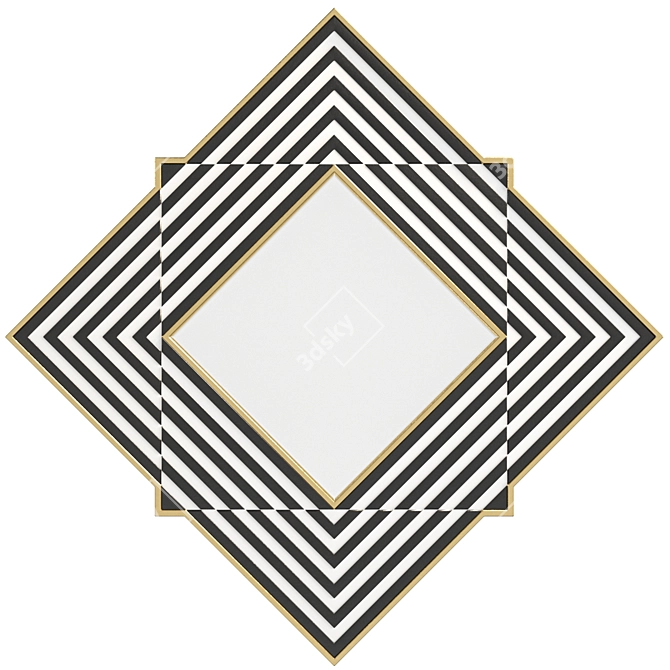 Striped Diamond Wall Mirror 3D model image 1