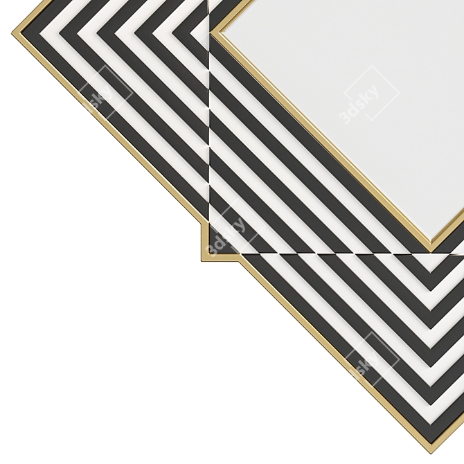 Striped Diamond Wall Mirror 3D model image 2