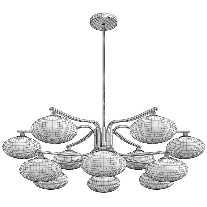 Elegant Brass Mushroom Chandelier 3D model image 2