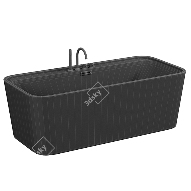 Matte Black Freestanding Bathtub Kolora 3D model image 3