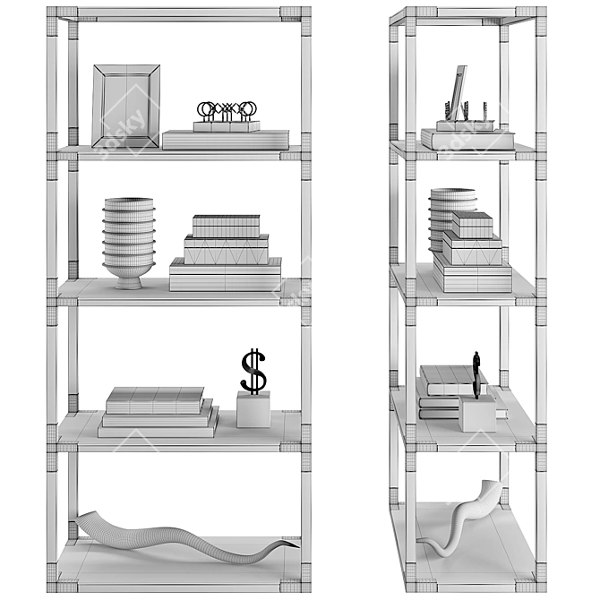 Elegant Modern Décor Etagère by Adler 3D model image 5