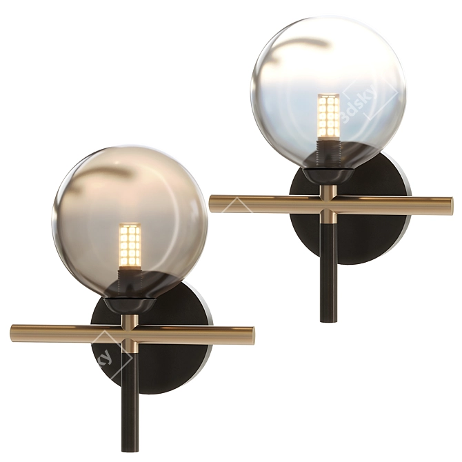 Indigo Piano Wall Light Fixture 3D model image 1