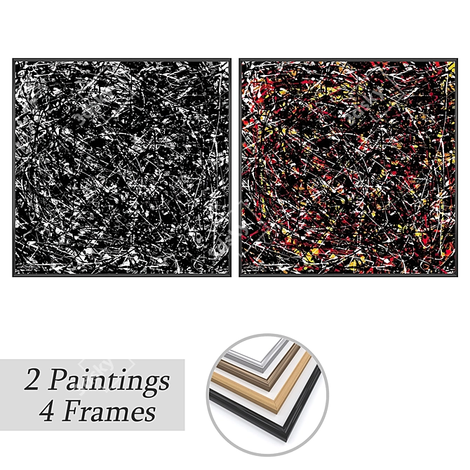 Artwork Set with Multiple Frame Options 3D model image 1