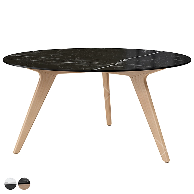 Modern Polygon Round Table - 3D Model 3D model image 1