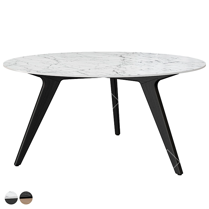 Modern Polygon Round Table - 3D Model 3D model image 2