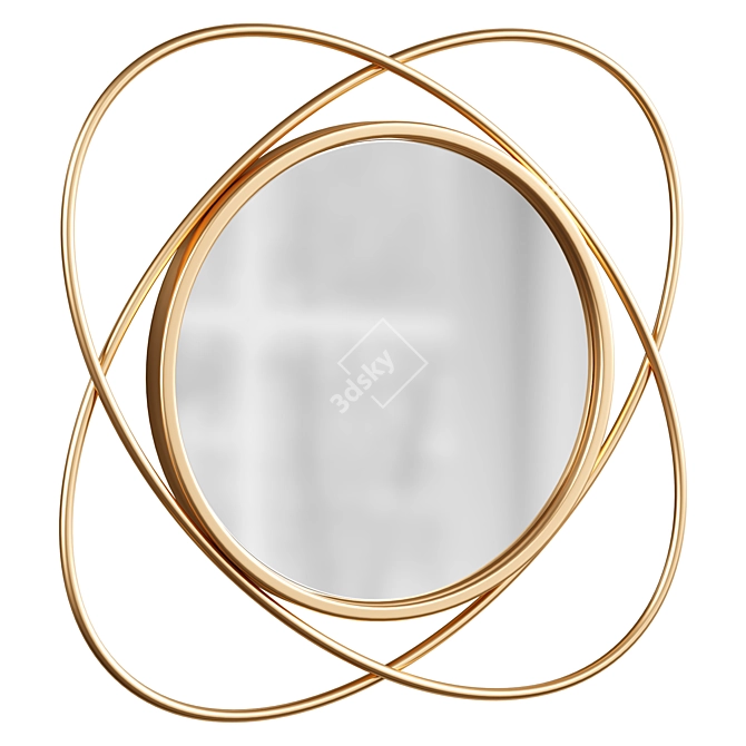 Iron Decorative Wall Mirror 3D model image 1