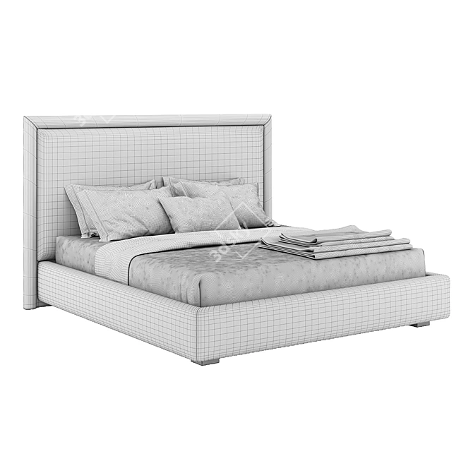 Domenico Lux Bed, Elegant Design 3D model image 5