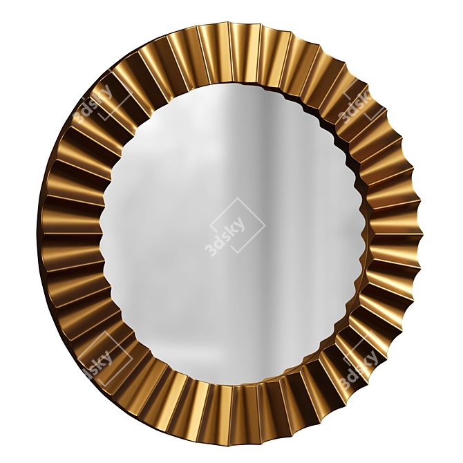 Luxury Brass Odeon Sunburst Mirror 3D model image 1