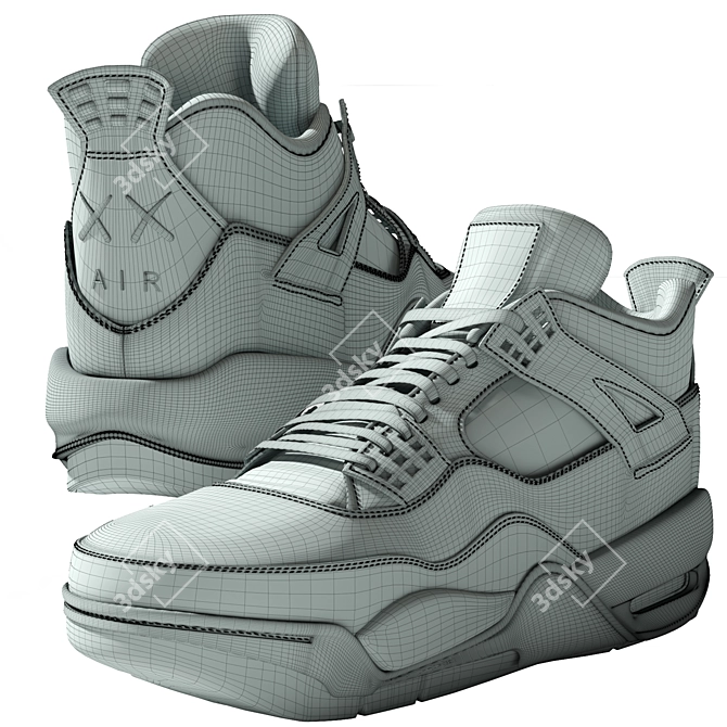 KAWS x Air Jordan Collaboration 3D model image 5