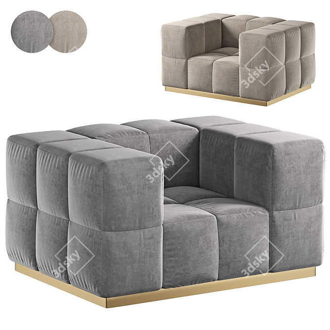 Elegant MAYOR Armchair in Fabric 3D model image 1