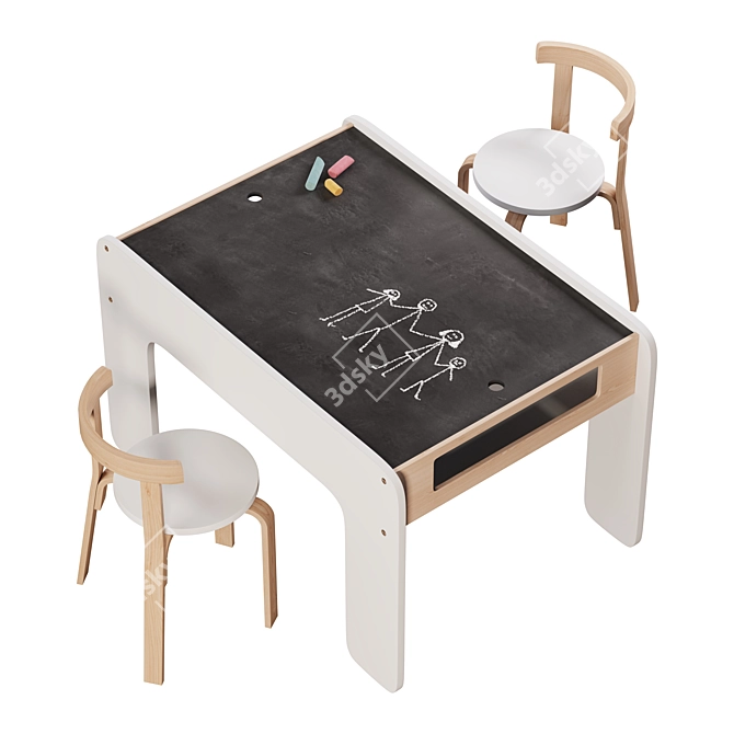 Ruben Wooden Activity Table: 92240 Polygons 3D model image 2