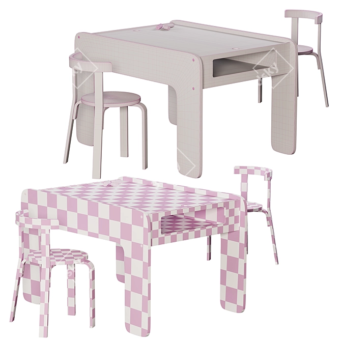 Ruben Wooden Activity Table: 92240 Polygons 3D model image 3