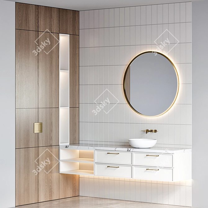 Gessi 316 Faucet Bathroom Furniture 3D model image 1