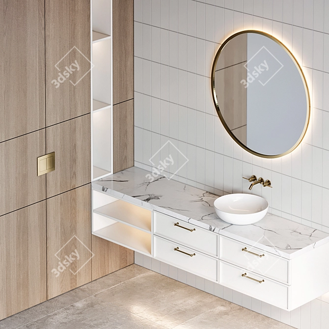 Gessi 316 Faucet Bathroom Furniture 3D model image 4