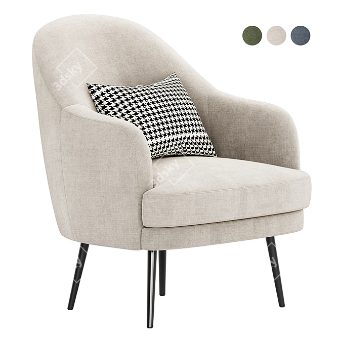 Modern Designer Nyuton Armchair 3D model image 1