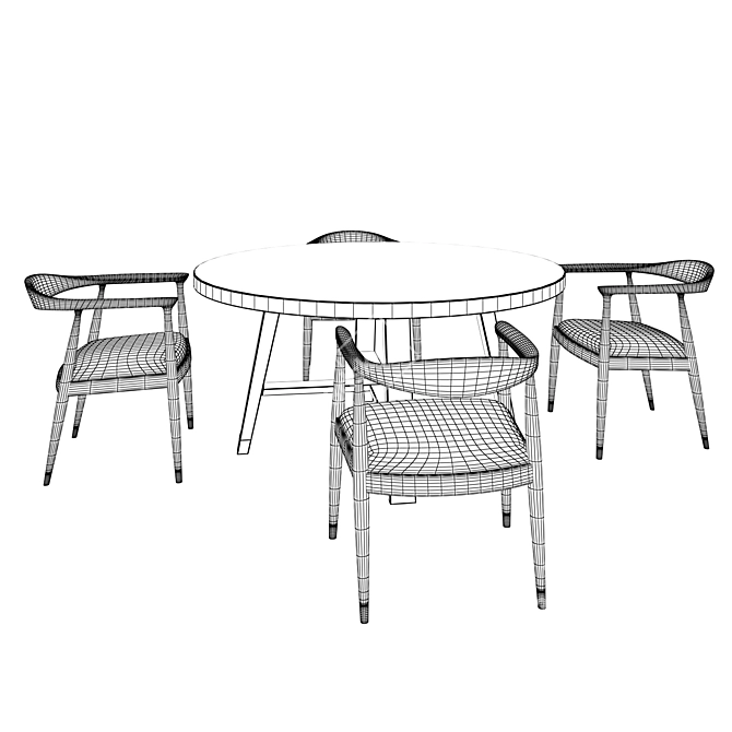 Java Dining Set with Cypress 3D model image 5