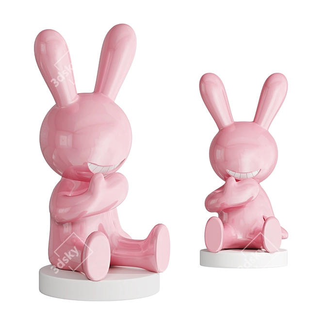 Whimsical Bunny Decor Accents 3D model image 2